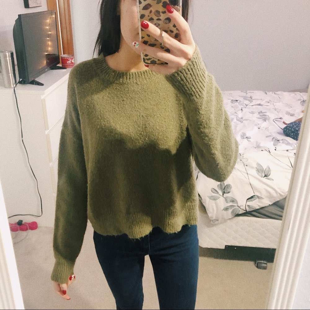 soft green sweater